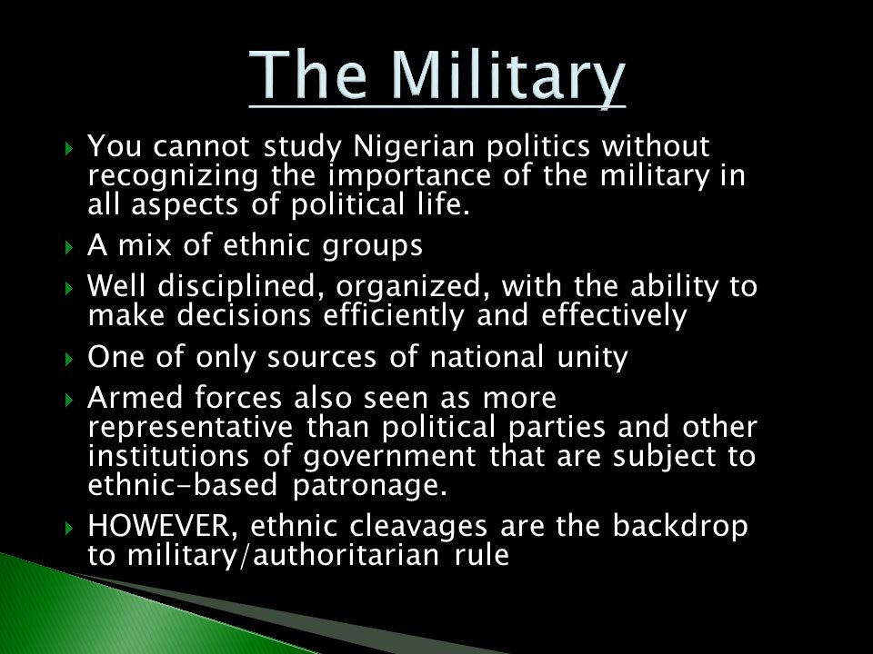 The significance of political control in military